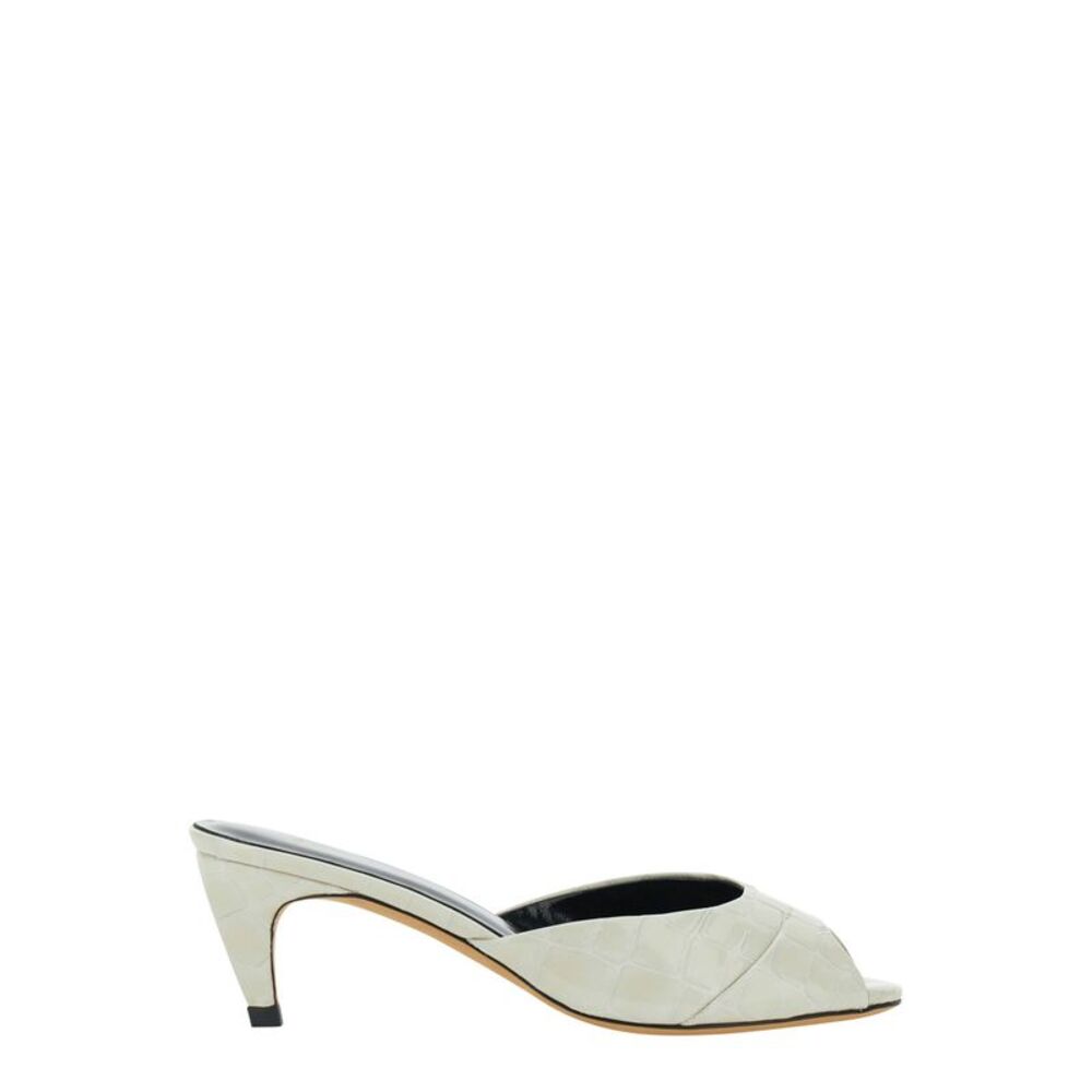 Jude Women Cave Mule Cream Croc Embossed Leather